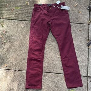 21men Men’s Skinny Burgundy Trousers